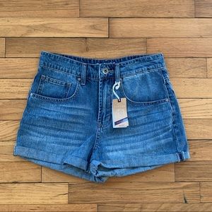 high waisted denim shorts